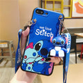 Case Love Stitch + Chaveiro + Cordão - Samsung