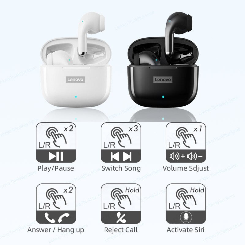 Earphones Bluetooth 5.0 Lenovo LP40 Pro.