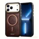 Capa de Couro Vintage de Luxo - iPhone