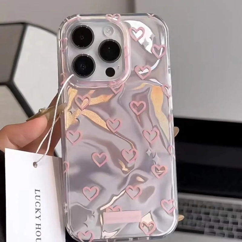 Case Corações Slim - 7 Plus ao 15 pró max