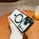 Case | Capinha Slim transparente PU com magsafe e proteção das lentes - Linha 17 iPhone