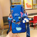 Case Love Stitch + Chaveiro + Cordão - Samsung