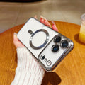 Case | Capinha Slim transparente PU com magsafe e proteção das lentes - Linha 17 iPhone
