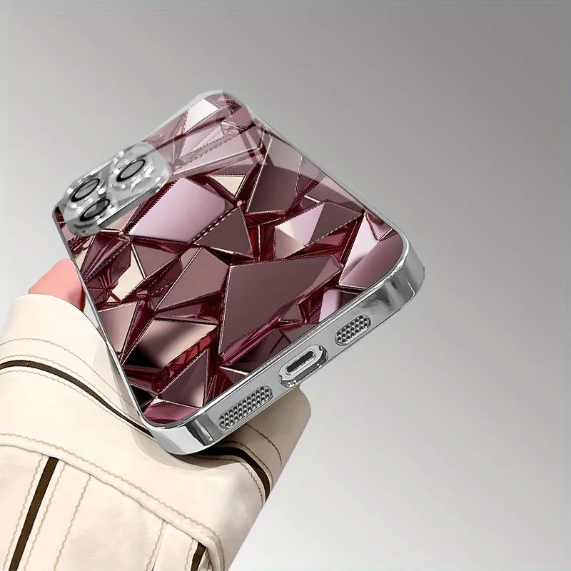 Capa Cristalizada Geométrica Ultra Realista - iPhone 11 ao 17 Pró Max