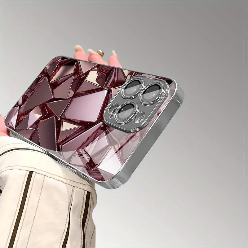 Capa Cristalizada Geométrica Ultra Realista - iPhone 11 ao 17 Pró Max