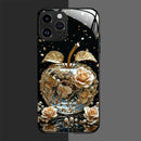 Case Crystal 3D - Maçã com mini rosas