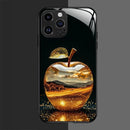 Case Crystal 3D - Maçã com Glitter Ouro Paisagem