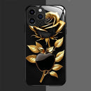 Case Crystal 3D - Maçã preta com Rosa Ouro