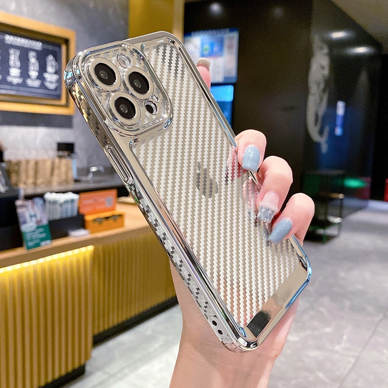 Capa de Silicone Textura Carbon Fiber: Proteção e Estilo para o Seu Smartphone