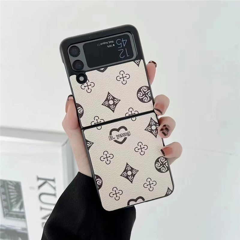 Capa de Couro Slim p/ Z Flip (Várias estampas)