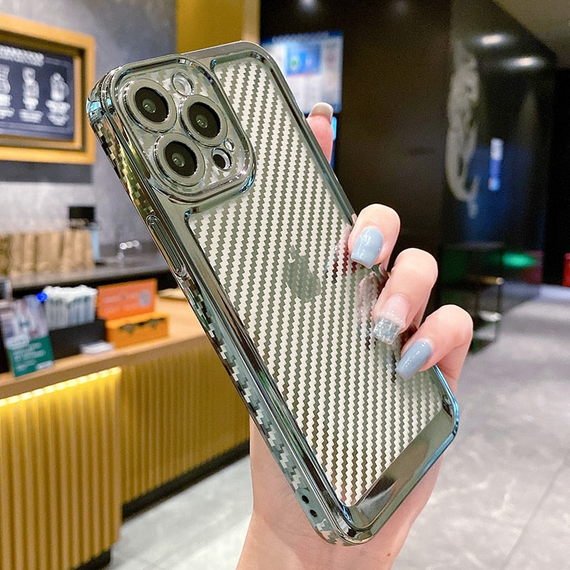 Capa de Silicone Textura Carbon Fiber: Proteção e Estilo para o Seu Smartphone