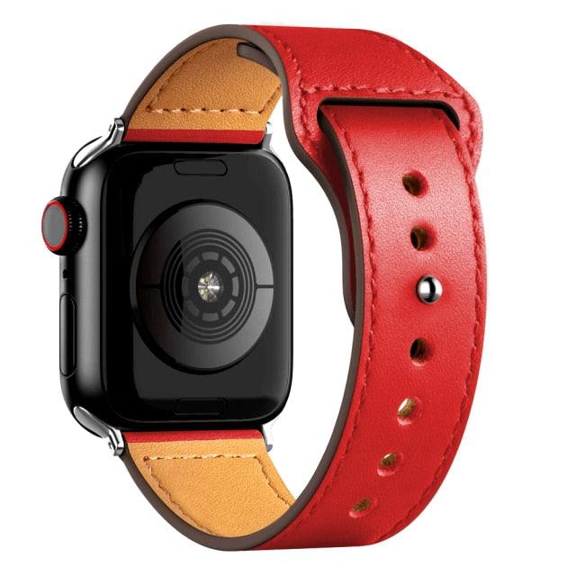 Pulseira de couro p/ iWatch series 3 4 5 6 SE 7 - Loja Marques