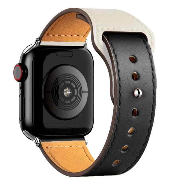 Pulseira de couro p/ iWatch series 3 4 5 6 SE 7 - Loja Marques