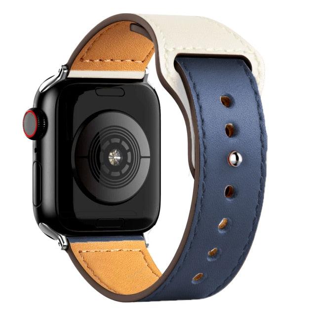 Pulseira de couro p/ iWatch series 3 4 5 6 SE 7 - Loja Marques