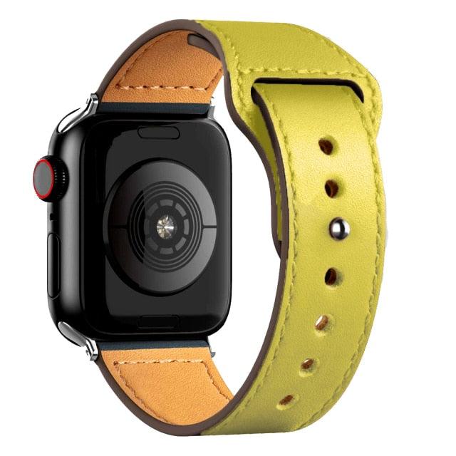 Pulseira de couro p/ iWatch series 3 4 5 6 SE 7 - Loja Marques