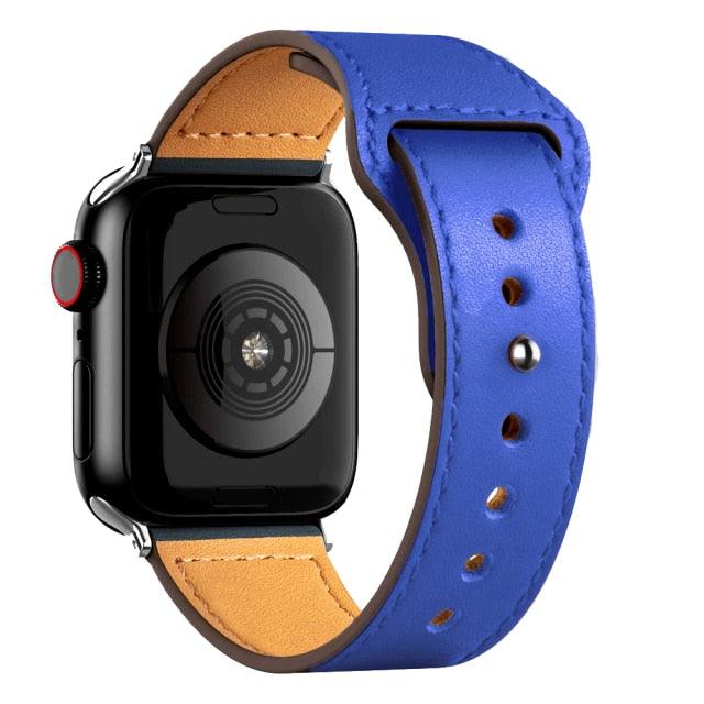 Pulseira de couro p/ iWatch series 3 4 5 6 SE 7 - Loja Marques