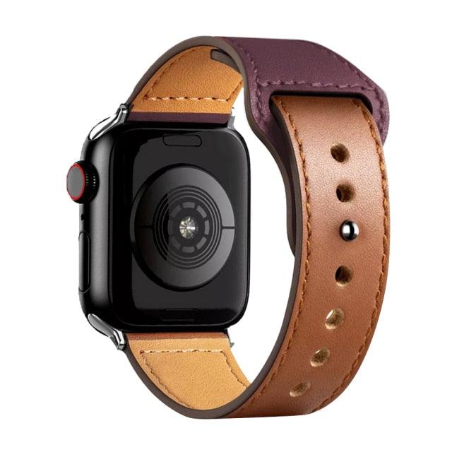 Pulseira de couro p/ iWatch series 3 4 5 6 SE 7 - Loja Marques