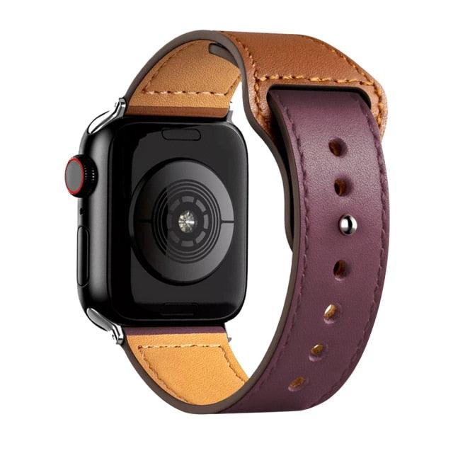 Pulseira de couro p/ iWatch series 3 4 5 6 SE 7 - Loja Marques