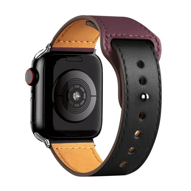 Pulseira de couro p/ iWatch series 3 4 5 6 SE 7 - Loja Marques